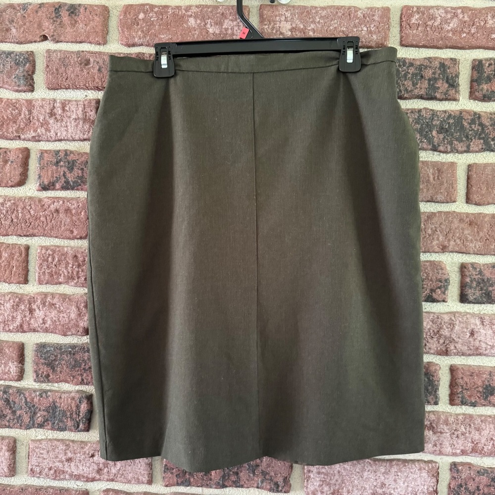 Old Navy Collection Olive Stretch Pencil Skirt Lined 12 Dark Work Professional